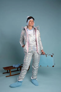ADULT BABY SPACE JACKET, SILVER. GROSSE XS