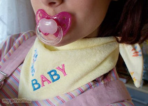 adult baby neckerchief with embroidery