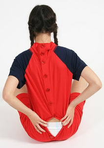 adult baby onesie jumpsuit button sport (cotton)